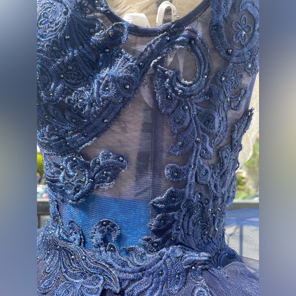 Blue Prom Dress with layers - Picture 7 of 13